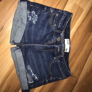 ripped garage jean shorts